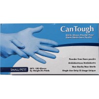 Can Tough Nitrile Gloves Powder Free Black  , Blue, 4.5 gm +/- Extra Small  100 Pcs