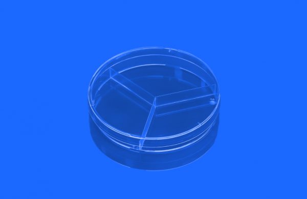 90mm Petri Dish, 3 Compartments, Sterile