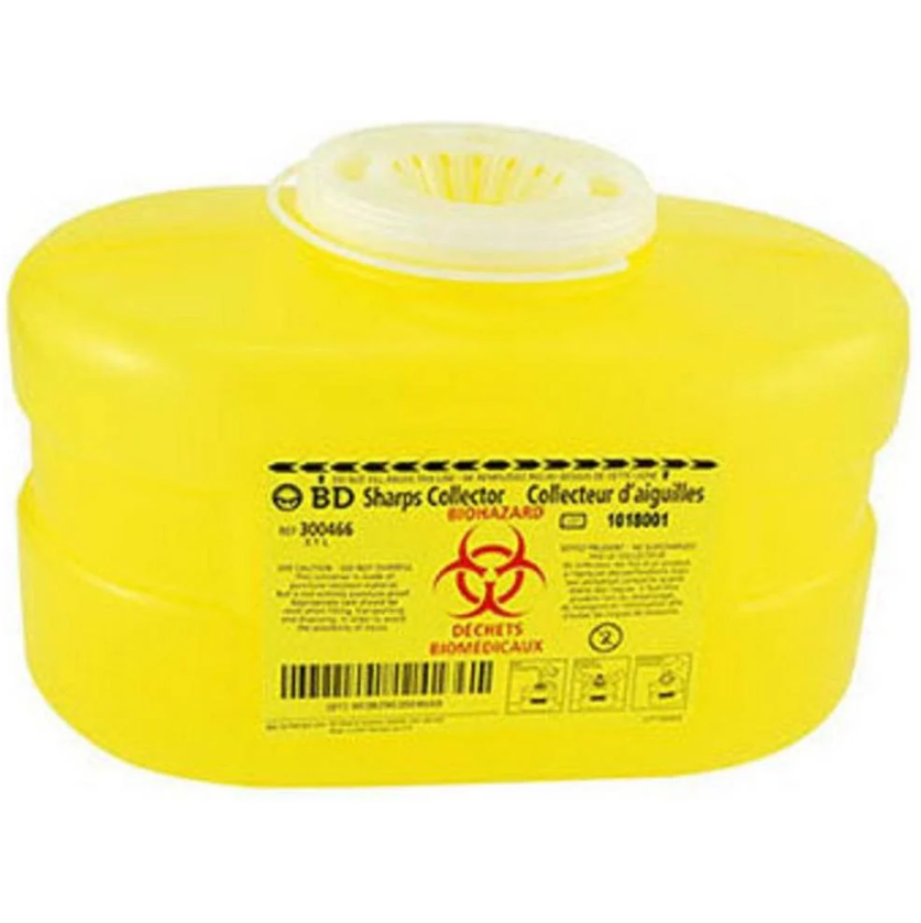 p114-BD Sharps Collector, One-Piece, Yellow